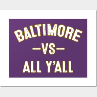 Baltimore vs all y'all Sports Trending Tees Baltimore Football Posters and Art